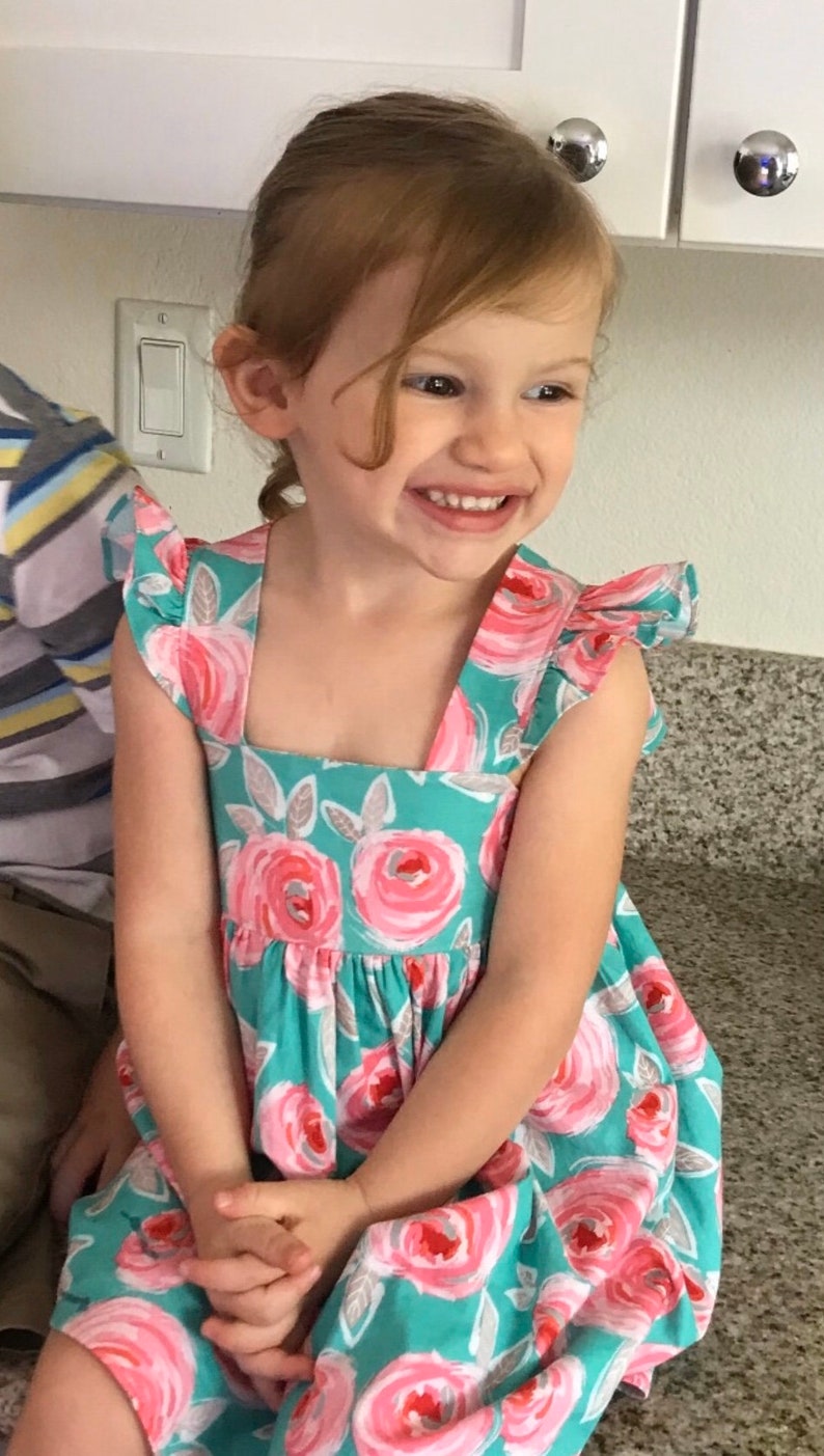 Flower Girl Dress Pink Roses Baby Dress Girls Dress Little Etsy