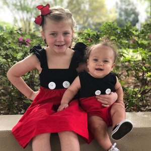 Mickey Mouse Dress, Disney Style Dress, Baby Girls Dress, Girls Dress, Little Girls Dress, Childs Dress, Party Dress, Flutter Sleeve Dress image 2