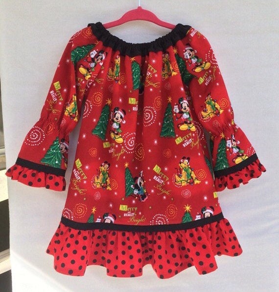 Mickey und Minnie Maus Kleid Disney Weihnachtskleid Baby - Etsy