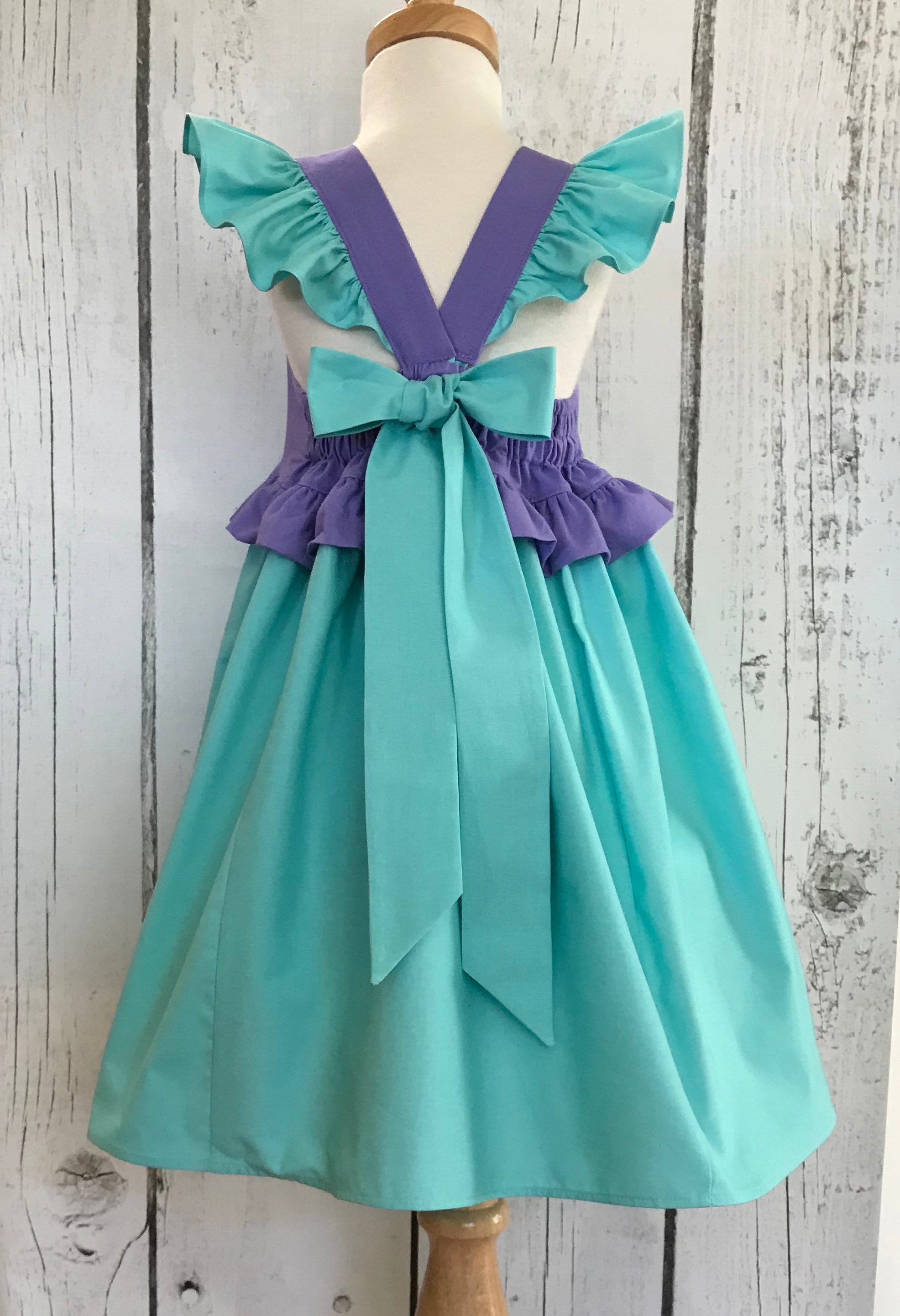 Ariel Dress Disney Style Dress Embroidery Princess Dress Etsy