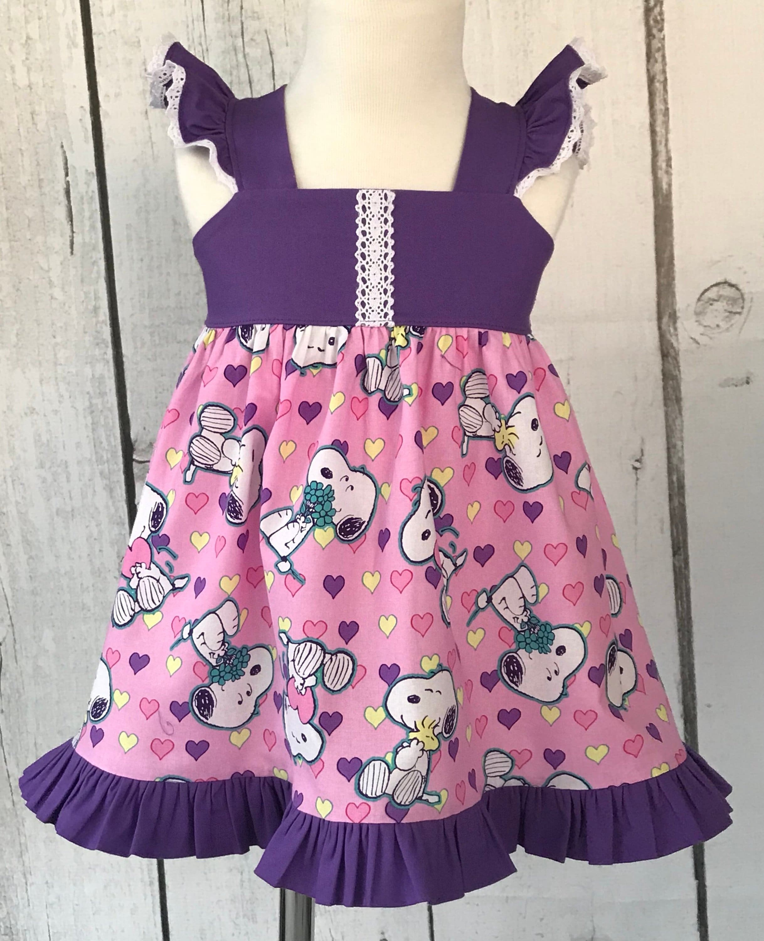 Snoopy Dress Valentines Day Dress Girls Dress Peanuts Etsy