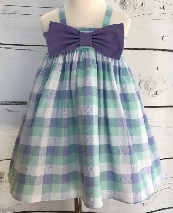 green plaid baby dress