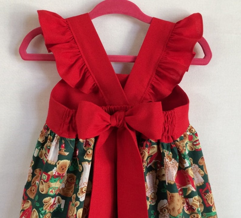 Teddy Bear Dress Baby Girls Dress Christmas Dress Baby Etsy