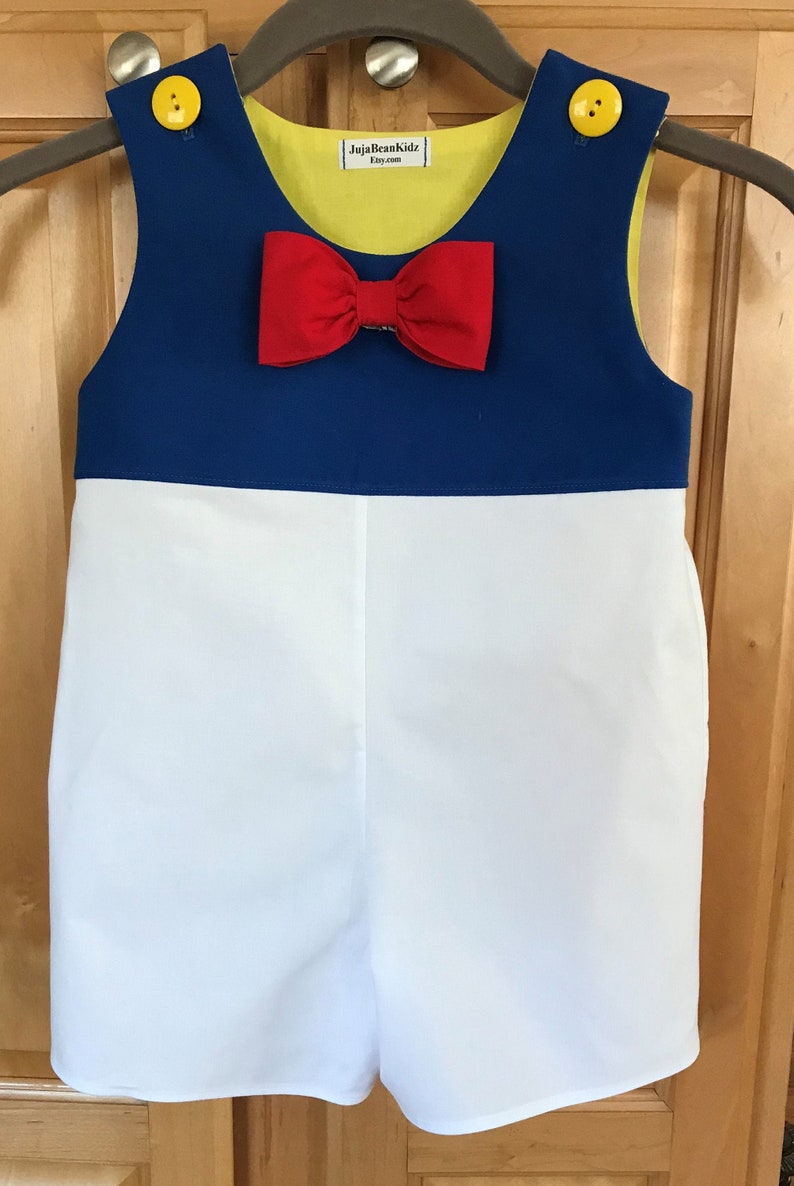 Donald Duck Costume Disney Outfit Boys Shorts Disney Onesie Donald Duck Jon Jon Boys Onesie