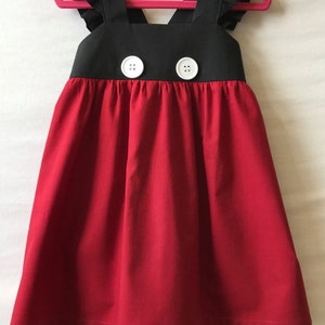 Mickey Mouse Dress, Disney Style Dress, Baby Girls Dress, Girls Dress, Little Girls Dress, Childs Dress, Party Dress, Flutter Sleeve Dress image 3