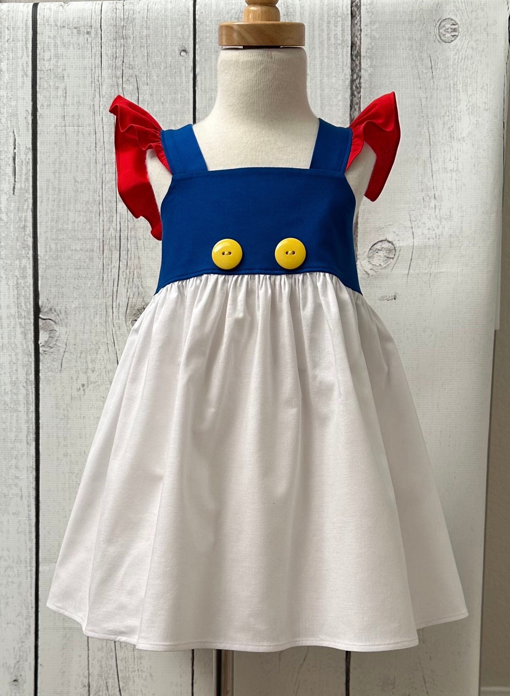 Donald Duck Dress, Sailor Dress, Daisy Duck, Monogram Applique, Disney Style Dress, Baby Girls Dress, Little Girls Dress, Party Dress