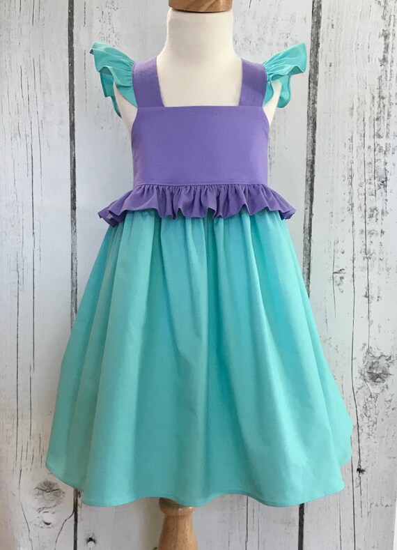 Ariel Dress Disney Style Dress Embroidery Princess Dress Etsy