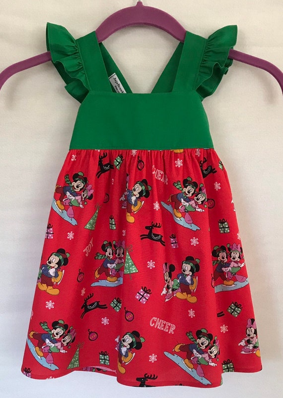 Mickey and Minnie Christmas Dress Disney Style Dress Baby Dress Little Girls Dress Holiday Party Dress Toddler Dress Etsy Canada