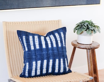 Dark Indigo Shibori Pillow Cover  |  20x20