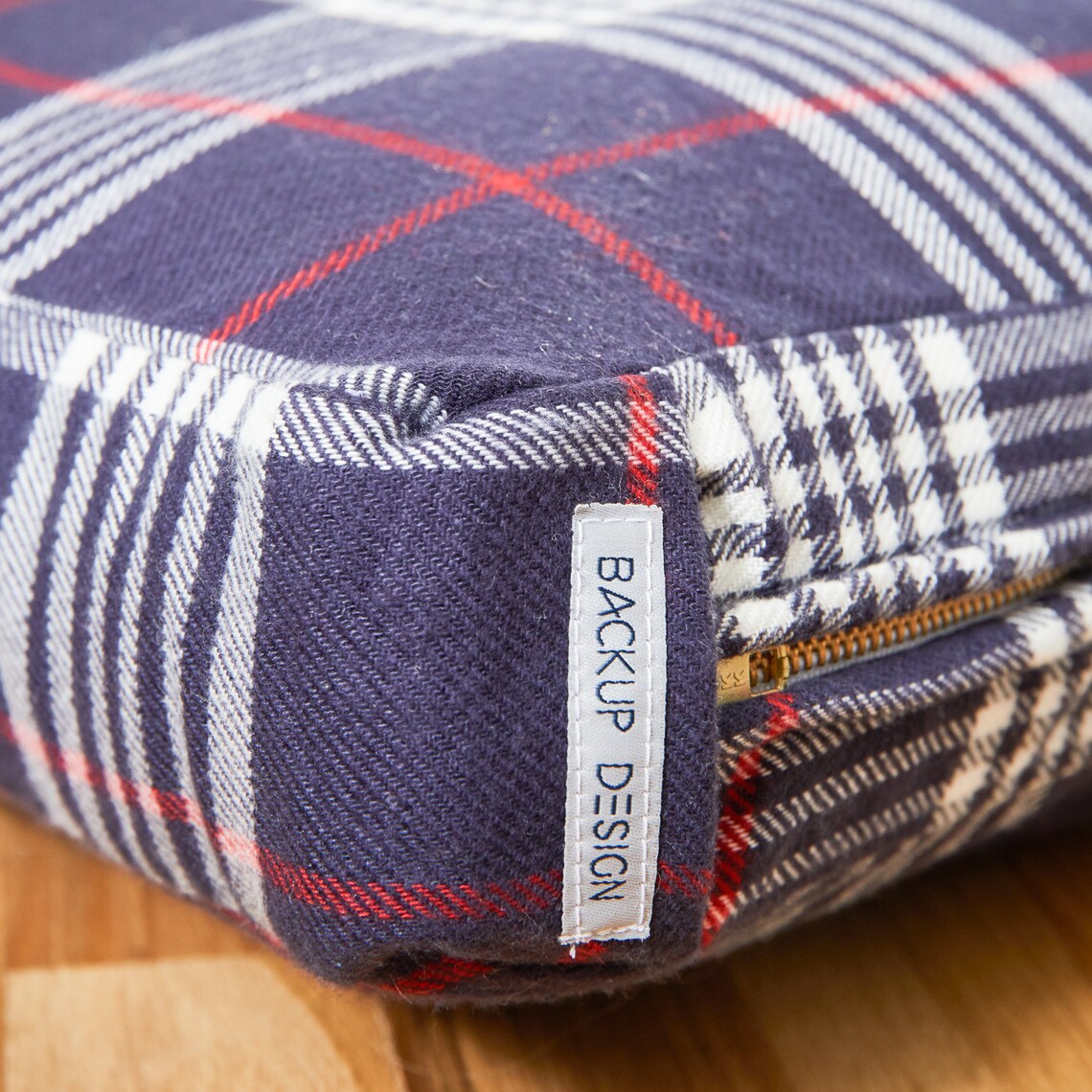 Navy Plaid Dog Bed // Small Etsy