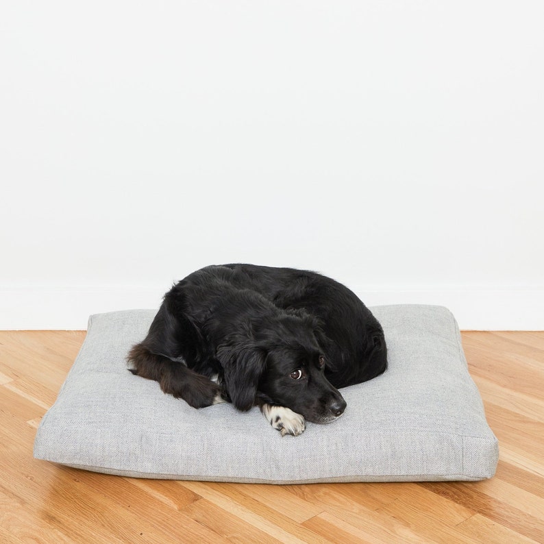 Linen Look Perennials Outdoor Fabric Dog Bed // Made To Order Etsy