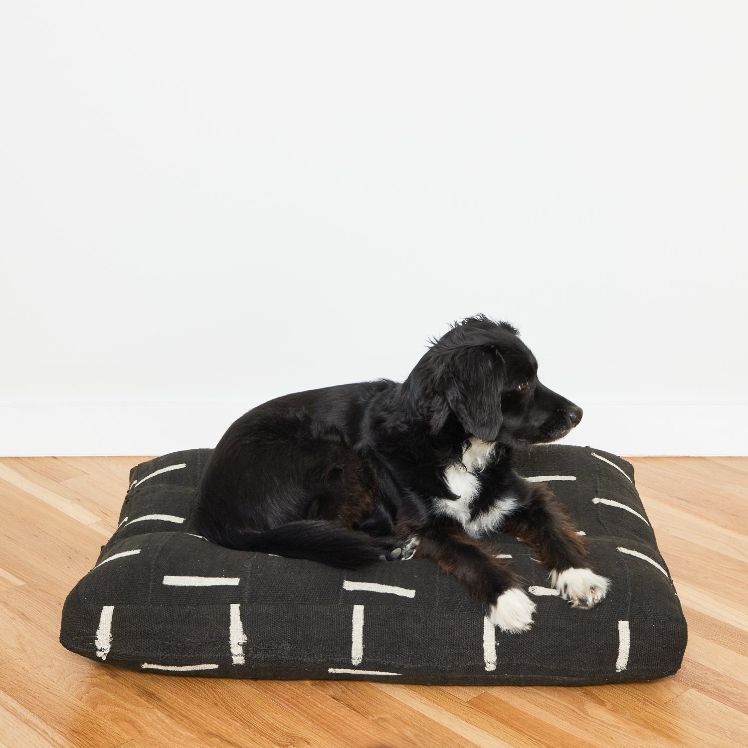 Lit Pour Chien en Toile de Boue Noire et Blanche/Moyen