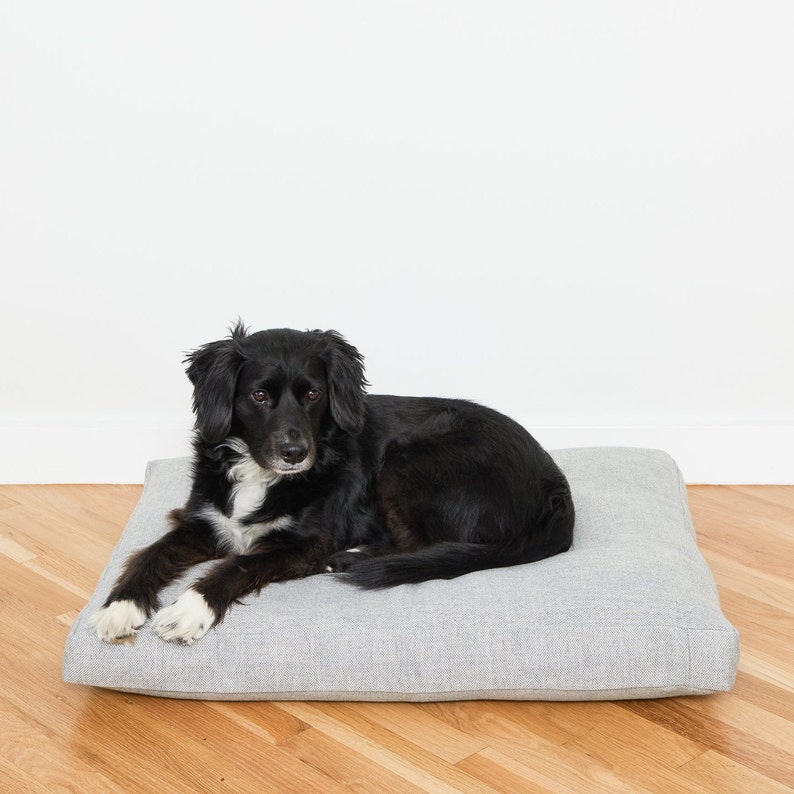 Linen Look Perennials Outdoor Fabric Dog Bed // Made To Order Etsy