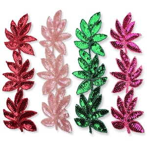 Vibrant Leaf Beaded Sequin Appliqué – Elegant Embellishments for DIY Crafts, Costumes & Fashion