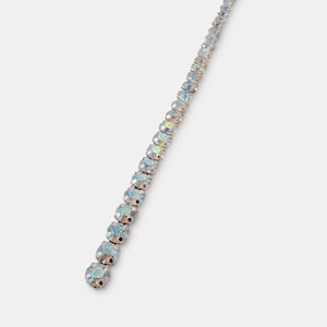 AB Silver Rhinestone Banding – 1 to 12 Row Crystal Trim, Sold by the Yard for DIY, Costumes, Bridal, and Embellishments