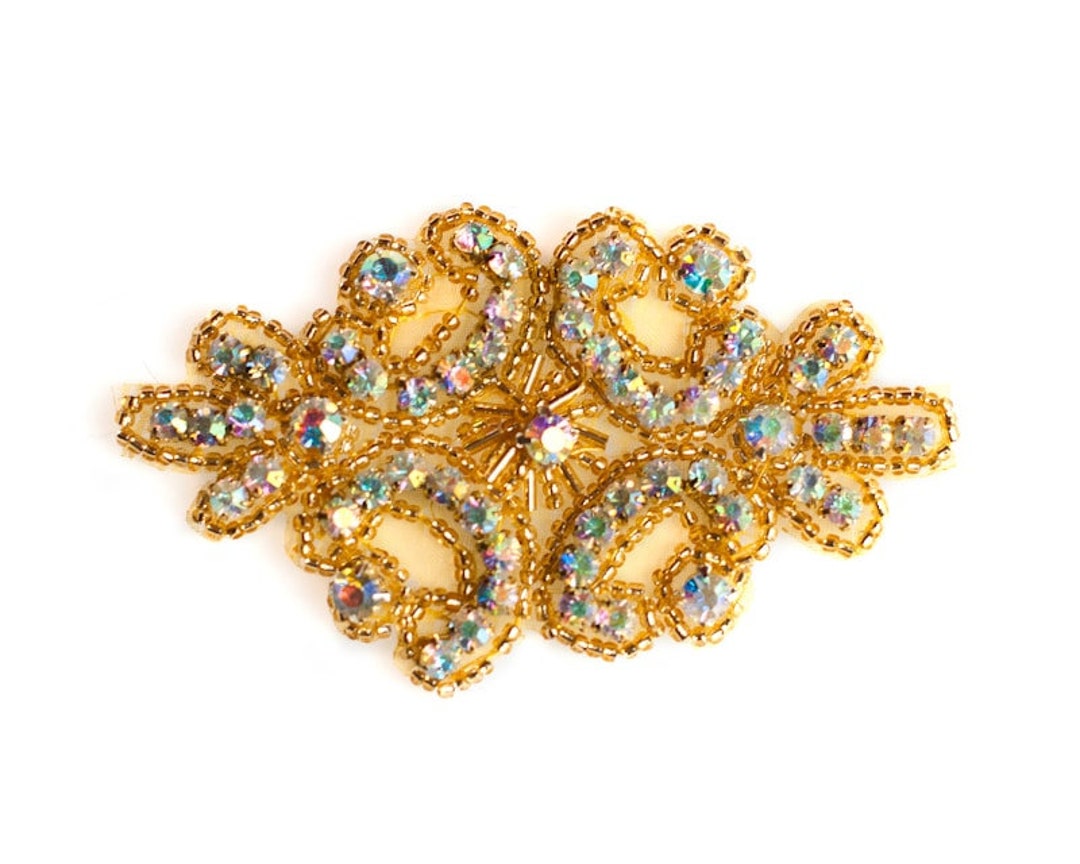 Gold Ab Madge 2 Rhinestone Applique - Etsy