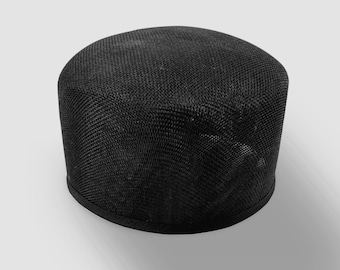 Extra Large Buckram Pillbox Hat 3.5” Height - Vintage Millinery, DIY Hat Making Supplies, Bridal & Costume Hat Base
