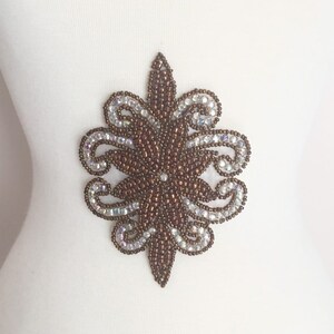 Bronze Rhinestone Emblem Applique (iron-on)