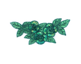 Beaded Floral Cluster Applique