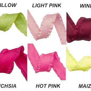 1.5” Double Ruffle Ribbon - Multiple Colors Available | Decorative Ribbon for Crafts, Gift Wrapping, and DIY Projects (5 yard roll)