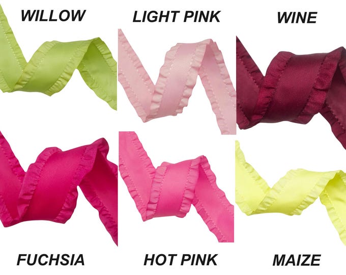 Frilly Ribbin 1.5” Double Ruffle Ribbon - Multiple Colors Available | Decorative ...