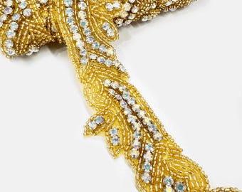 gold beaded trim for dresses Rich Gold Bead Trim