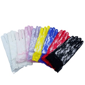 Short Lace Gloves With Ruffle (choose Your Color)