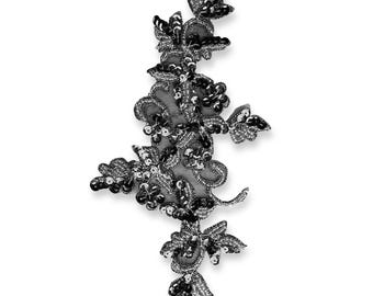 Enchanted Garden Beaded Sequin Appliqué – Single or Pair | Elegant Embellishments for DIY Crafts, Costumes & Fashion