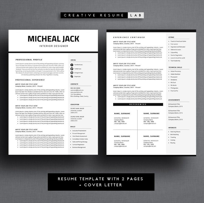 cv templates for pages cv templates for pages