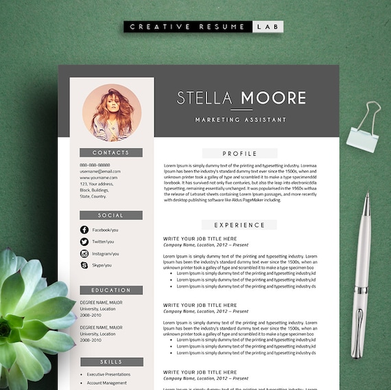 Cover Letter Professional and Creative Resume Teacher Resume Word Resume Instant Download Moore Modern Resume Template CV Template