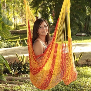 Tequila Chair Hammock • Hand Woven Cotton Sitting Hammock  • Traditionally made Mayan Chair • Fair Trade + FREE Shipping from Maui HI