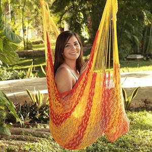 Tequila Chair Hammock Hand Woven Cotton Sitting Hammock Traditionally made Mayan Chair Fair Trade FREE Shipping from Maui HI Bild 1