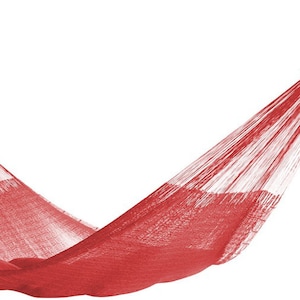 Hammock • Red • Traditional Sprang Woven Mayan Hammock • Naturally Breathable Cotton + FREE Shipping from Lahaina Maui, Hawaii