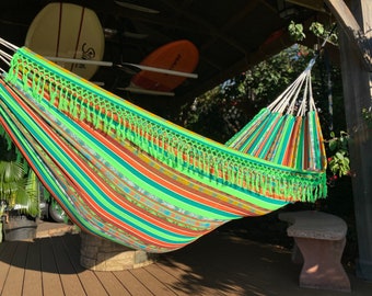 NEW Hawaii Curved Spreader Bar Hammock Natural Cotton Fair Trade Mayan Hammock \u2022 FREE SHIPPING from Maui \u2022 Hand Made