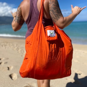 Travel Beach Bag, Ultralight, Compact, Very Strong Parachute Silk, Stuff Sack Attached, FREE Shipping From Maui, Hawaii