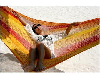 2 Person Mayan Cotton Hammocks - 100% Hand Woven Hammock - Traditional Yucatan Hammock - Bohemian Hammock - FREE Shipping from Maui, Hawaii