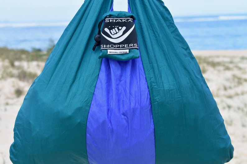 Compact /& Lightweight bag from Hangloose Hammocks Hawaii FREE Shipping from Hawaii SHOPPING BAG made from Parachute Silk Portable