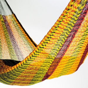 Hammock • Hot Multicolor • Traditional Sprang Woven Mayan Hammock • Naturally Breathable Cotton + FREE Shipping from Lahaina Maui, Hawaii