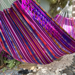 Solid Cloth UV & Mildew Resistant Hammock | Hand Braided Fringe Hammock | Hand Crafted - Fair Trade  Hammock | FREE SHIPPING from Hawaii