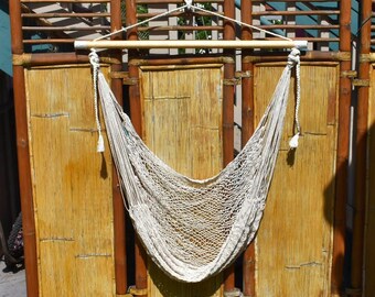 Hammock Chair • Single Point, Woven Cotton Chair Hammock