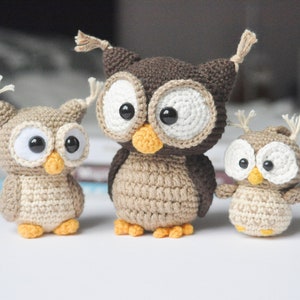 The owl family - CROCHET PDF PATTERNS (English)