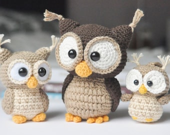 The owl family - CROCHET PDF PATTERN ( English*)