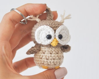 Porte-clés hibou - PATRON PDF CROCHET (anglais)