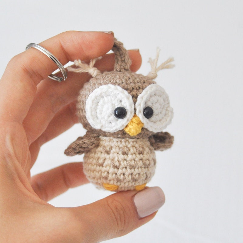 Crochet Pattern Owl Keyring Etsy