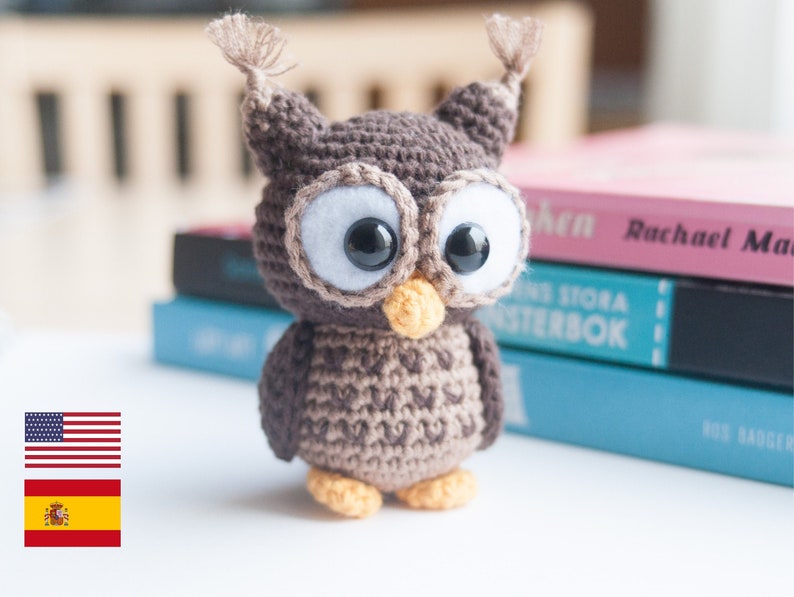 Albert The Owl CROCHET PDF PATTERN English and spanish image 1