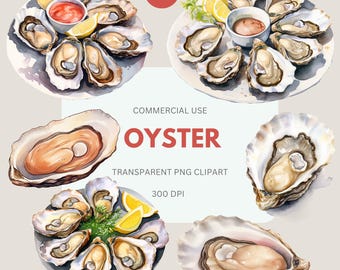 Oyster Clipart, Nautical Decor, Beach Wedding, Food, Coastal Clipart, Appetizers for Commercial Use, Transparent PNG