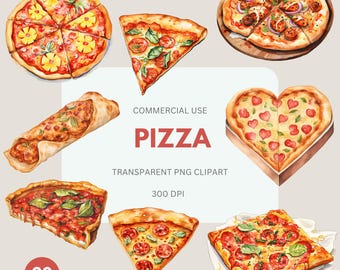 Pizza Clipart, Heart Shaped Pizza, Comfort Food, Pepperoni Pizza, Hawaiian pizza Chicago Deep Dish Pizza for Commercial Use, Transparent PNG