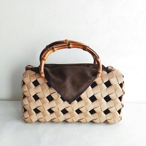 Top handle bag, regular, with inner, summer bag, woven bag, bamboo, Japan made, kimono, Furoshiki, gift for her, unique gift, 9 colors