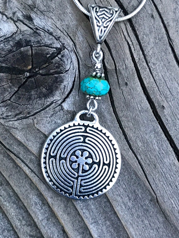 Silver Labyrinth Pendant Necklace And - Labyrinth Pendant Sterling Silver