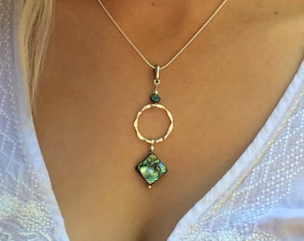 Pratik-Jewel Rainbow Abalone Shell 925 Sterling Silver Plated Handmade Jewelry Necklaces 23 Gm AD1 Pratik-Jewel Rainbow Abalone Shell 925 Sterling Silver Plated Handmade Jewelry Necklaces 23 Gm AD1